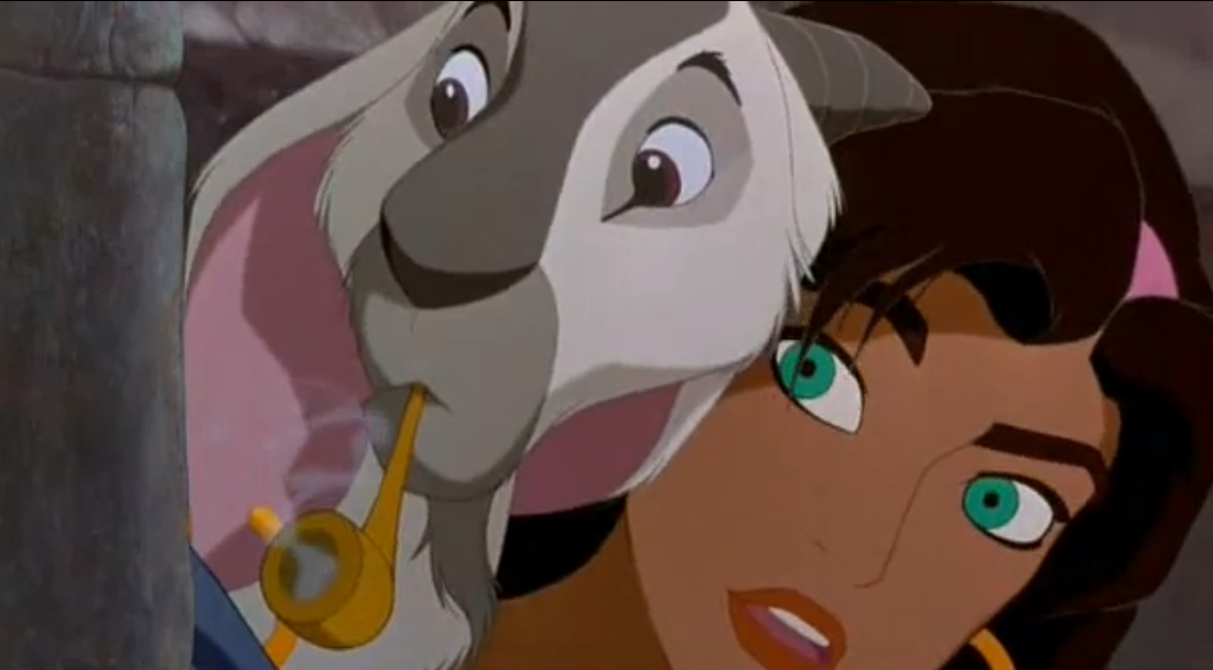 Djali und Esmeralda &ndash; Szene aus Disneys Der Gl&ouml;ckner von Notre Dame