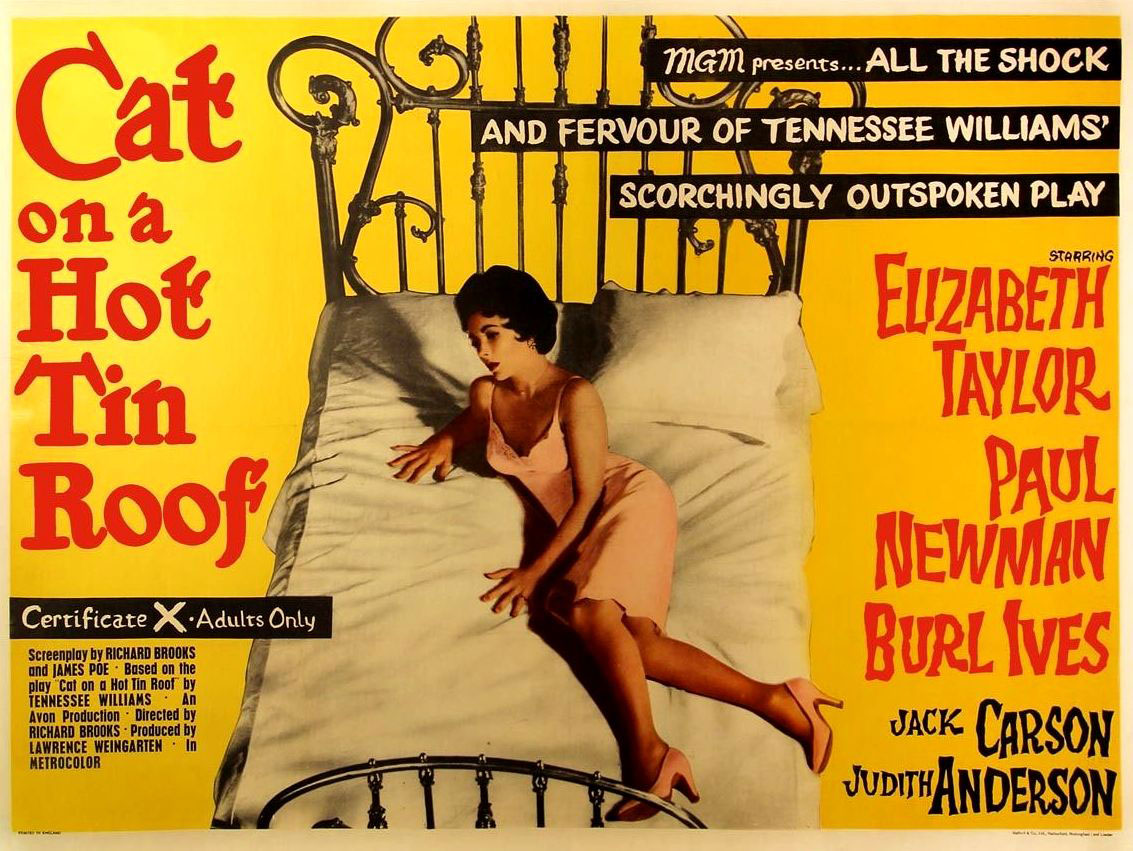 Plakatmotiv (US): Cat on a hot tin Roof &ndash; Die Katze auf dem hei&szlig;en Blechdach (1958)