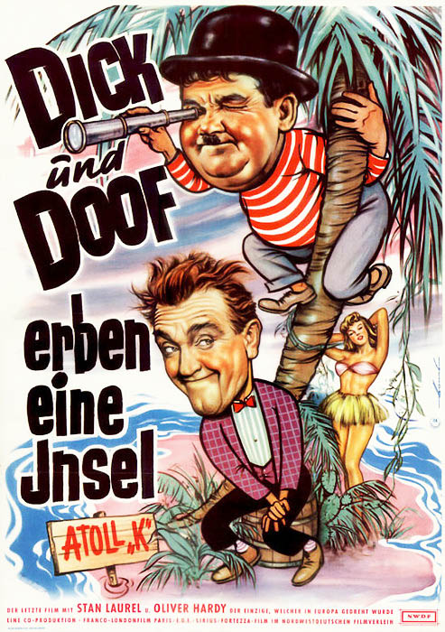 Plakatmotiv: Laurel & Hardy &ndash; Atoll K (1950)