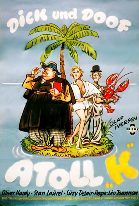 Plakatmotiv: Laurel & Hardy &ndash; Atoll K (1950)