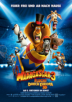 Kinoplakat: Madagascar 3 - Flucht durch Europa Kinoplakat: Madagascar 3 - Flucht durch Europa