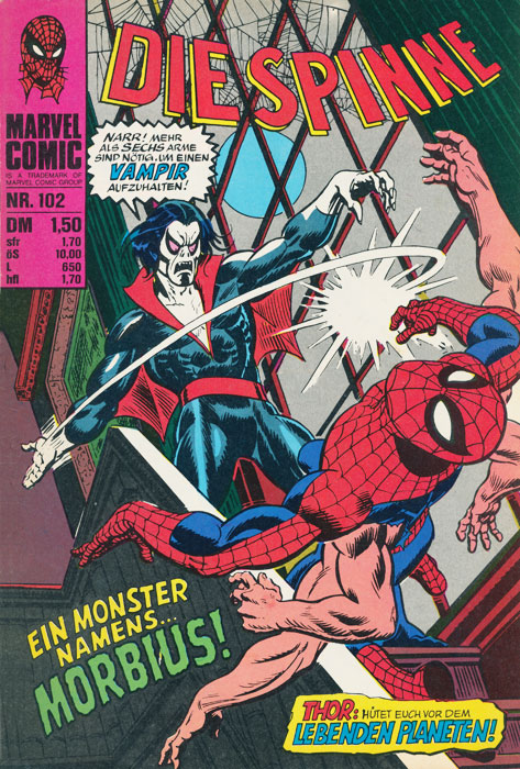 Cover: Comic Die Spinne #102 Ein Monster namens &hellip; Morbius (1978) copy The Amazing Spider-Man, 1971
