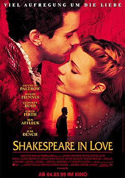 Kinoplakat: Shakespeare in Love Kinoplakat: Shakespeare in Love